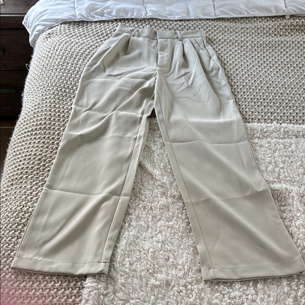 SHEIN Tan Dress Pants with Relaxed Fit